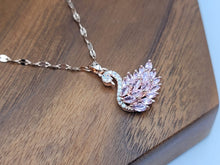 Load image into Gallery viewer, Swan Fashion Crystal Necklace Gold tone Handmade True Beauty