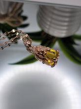 Load image into Gallery viewer, Rose Gold Tone Citrine Crystal Elephant Necklace November Birthstone