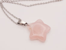 Load image into Gallery viewer, Radiant Rose Quartz Star Necklace - Silver Tone For Every Occasion