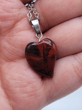 Load image into Gallery viewer, Natural Handmade Crystal Necklace Silver Tone Mahogany Obsidian Pendant Necklace