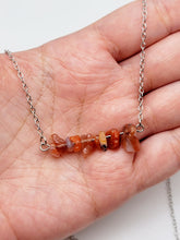 Load image into Gallery viewer, Handmade Crystal Necklace Silver Tone Carnelian Stone Genuine Crystals