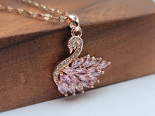Load image into Gallery viewer, Swan Fashion Crystal Necklace Gold tone Handmade True Beauty