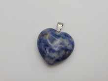Load image into Gallery viewer, Crystal Necklace Silver Blue Soladite Heart Shaped Pendant necklace