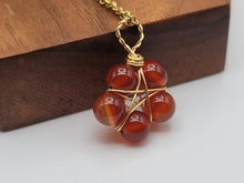 Load image into Gallery viewer, Carnelian Gold Wire Wrapped necklace Beautiful gift for her