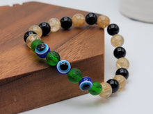 Load image into Gallery viewer, Harmony & Protection Bracelet Collection: Moldavite, Evil Eye, Citrine, Black Obsidian
