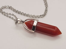 Load image into Gallery viewer, Handmade Carnelian Point Necklace Silver Tone Point Pendant Necklace
