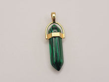 Load image into Gallery viewer, Malachite Handmade Point Necklace Hexagon Chain Golden necklace