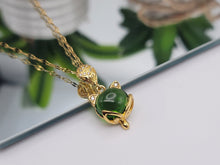 Load image into Gallery viewer, Jade Natural Necklace Gold Tone Necklace- Good Luck•Fortune