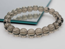 Load image into Gallery viewer, Smoky Quartz Crystal Bead Bracelet 8mm, Genuine Gemstone Bracelet, Protection Relieves Stress Anxiety