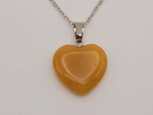 Load image into Gallery viewer, Natural Handmade Crystal Necklace Silver Tone Citrine Healing Crystal Heart Necklace