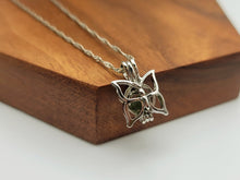 Load image into Gallery viewer, 100% Genuine Natural Moldavite Butterfly Locker Necklace Silver Tone