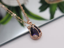Load image into Gallery viewer, Gorgeous Rose Necklace, Flower Charm, Pendant with Crystals