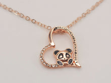 Load image into Gallery viewer, I Love You Necklace Panda - Trendy Heart necklace Rose Gold