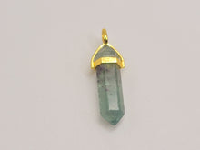 Load image into Gallery viewer, Handmade Crystal Necklace Gold Tone Green Fluorite Crystal Pendant Necklace