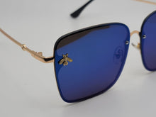 Load image into Gallery viewer, Blue Med Rectangle Unisex Luxury Sunglasses Vintage Punk Bright Blue