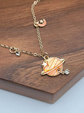 Load image into Gallery viewer, Dainty planet choker or necklace / Saturn necklace / ufo necklace /