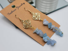 Load image into Gallery viewer, Handmade Blue Chalcedony Natural Drop Earrings , Crystal Earrings