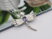 Load image into Gallery viewer, Dragonfly Pendant Necklace - Trendy Dragonfly necklace Silver tone