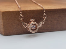 Load image into Gallery viewer, Rose Gold Wing Pendant necklace Trending Necklace , With Clear Crystal