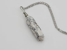 Load image into Gallery viewer, Elegant Silver Wire-Wrapped Howlite Point Necklace - Perfect Gift for Her