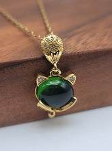 Load image into Gallery viewer, Jade Natural Necklace Gold Tone Necklace- Good Luck•Fortune