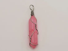 Load image into Gallery viewer, Crystal Necklace Gold Wire Wrapped Rose Topaz Healing Crystal Point Necklace