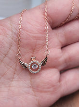 Load image into Gallery viewer, Rose Gold Wing Pendant necklace Trending Necklace , With Clear Crystal