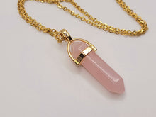 Load image into Gallery viewer, Rose Quartz Point Necklace Genuine Handmade