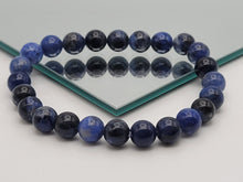 Load image into Gallery viewer, Blue Soladite harmony, and intuition that helps open the throat chakra 8mm
