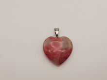 Load image into Gallery viewer, Natural Rhodonite Handmade Heart Necklace Hexagon Chain Silver