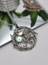 Load image into Gallery viewer, Crystal Necklace Wired Owl Necklace MoonStone