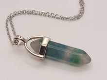 Load image into Gallery viewer, Natural Fluorite Purple & green Handmade Point Necklace