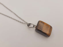 Load image into Gallery viewer, Crystal Necklace Silver Tone Irregular Shaped Tiger's Eye Healing Crystal
