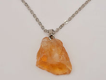 Load image into Gallery viewer, Natural Handmade Crystal Silver Citrine Necklace Raw Stone