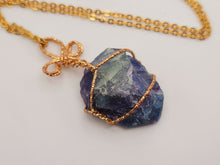 Load image into Gallery viewer, Natural Crystal Necklace Rainbow Fluorite Stone Gift for her