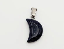 Load image into Gallery viewer, Blue Sandstone Crystal Moon Necklace Trending Pendant Necklace Gift For Her,