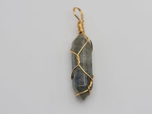 Load image into Gallery viewer, Natural Point crystal Labradorite pendant charm necklace