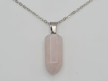 Load image into Gallery viewer, Elegant 18-Inch Silver Tone Rose Quartz Point Necklace - Perfect for Daily Wear