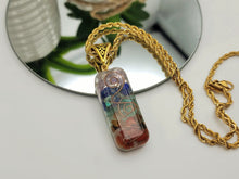 Load image into Gallery viewer, Natural Handmade Crystal Necklace Gold Tone 7 Chakras Healing Choker Orgone