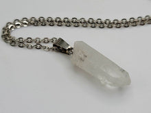 Load image into Gallery viewer, Clear Quartz Handmade Point Necklace Hexagon Chain Pendant Silver