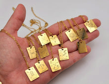 Load image into Gallery viewer, Tarot Gifts • Moon Tarot Card Necklace Gold • Tarot Pendant •