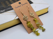 Load image into Gallery viewer, Handmade Dream Prehnite Natural Drop Earrings , Crystal Earrings