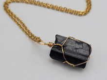 Load image into Gallery viewer, Natural Raw Black Tourmaline Pendant Necklace