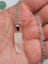 Load image into Gallery viewer, Clear Quartz Handmade Point Necklace Hexagon Chain Pendant Silver