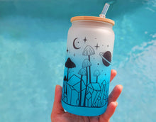 Load image into Gallery viewer, Mushroom Beer Can Glass | Boho Mushroom Coffee Glass | Aesthetic Coffee Glass | 16 oz