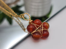 Load image into Gallery viewer, Carnelian Gold Wire Wrapped necklace Beautiful gift for her
