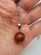 Load image into Gallery viewer, Carnelian Bead Crystal Necklace Handmade Natural Stone Silver Tone