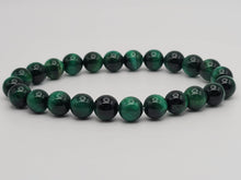Load image into Gallery viewer, Self confidence Bracelet- Natural Green Tiger Eye Bracelet Elastic 8mm