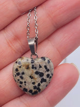 Load image into Gallery viewer, Dalmation Jasper Heart Pendant Necklace Genuine Handmade