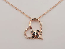 Load image into Gallery viewer, I Love You Necklace Panda - Trendy Heart necklace Rose Gold
